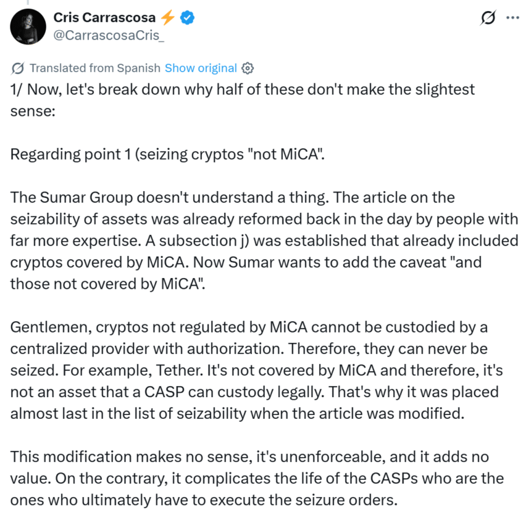 Spain’s junior ruling party proposes 47% crypto tax in ‘attack against Bitcoin’