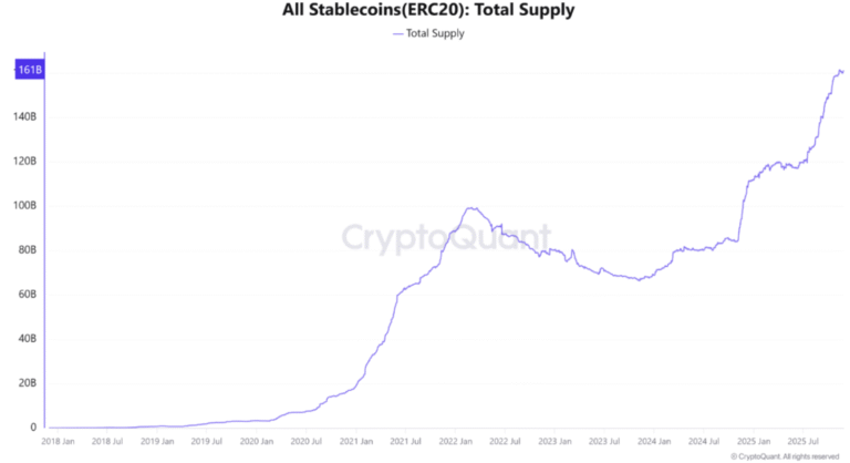 Crypto bull market signal: ERC-20 stablecoin supply preserves $185B record