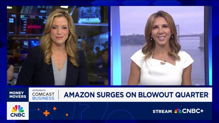 Amazon surges on blowout quarter