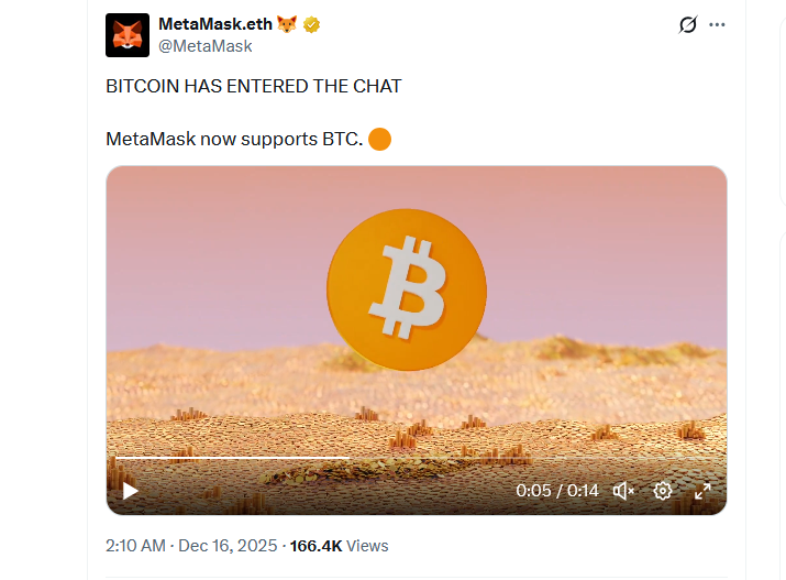 MetaMask adds Bitcoin support after teasing it 10 months ago