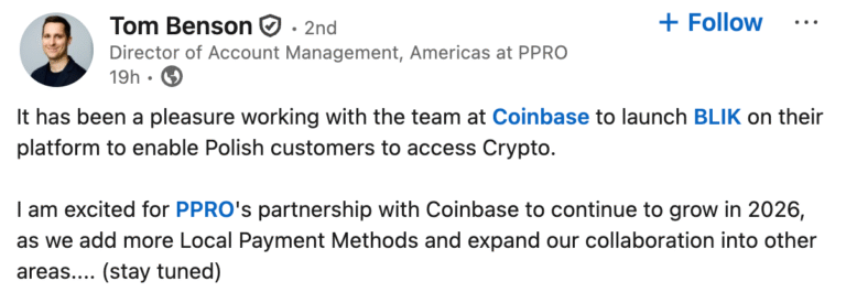 Coinbase expands in Poland with Blik mobile payments integration