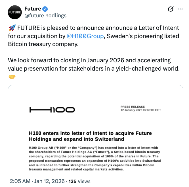 Adam Back’s H100 And Future Holdings To Merge In Swiss Deal