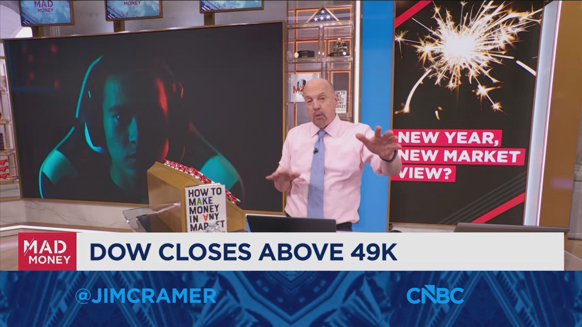 Jim Cramer talks what sectors led the Dow to record highs