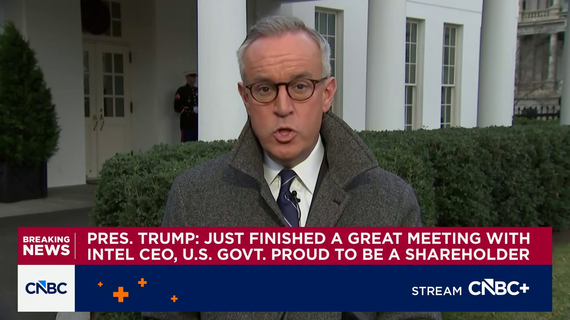Pres. Trump: Just finished a great meeting with Intel CEO, U.S. government proud to be shareholder