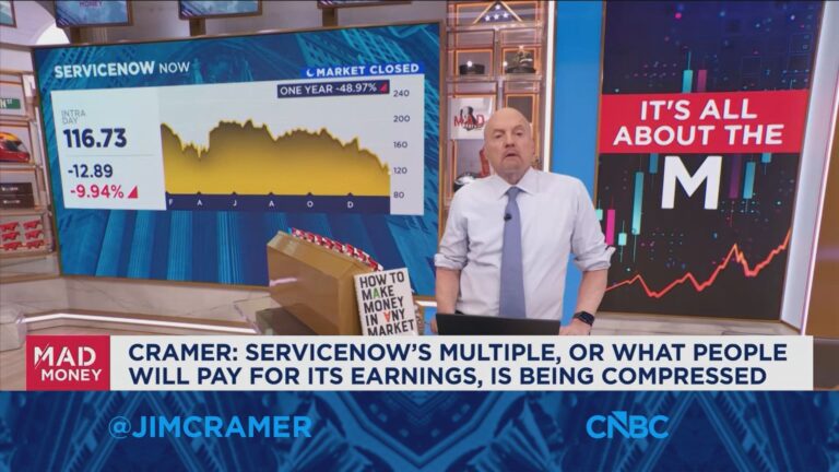 The multiple actually determines the price of a stock, says Jim Cramer