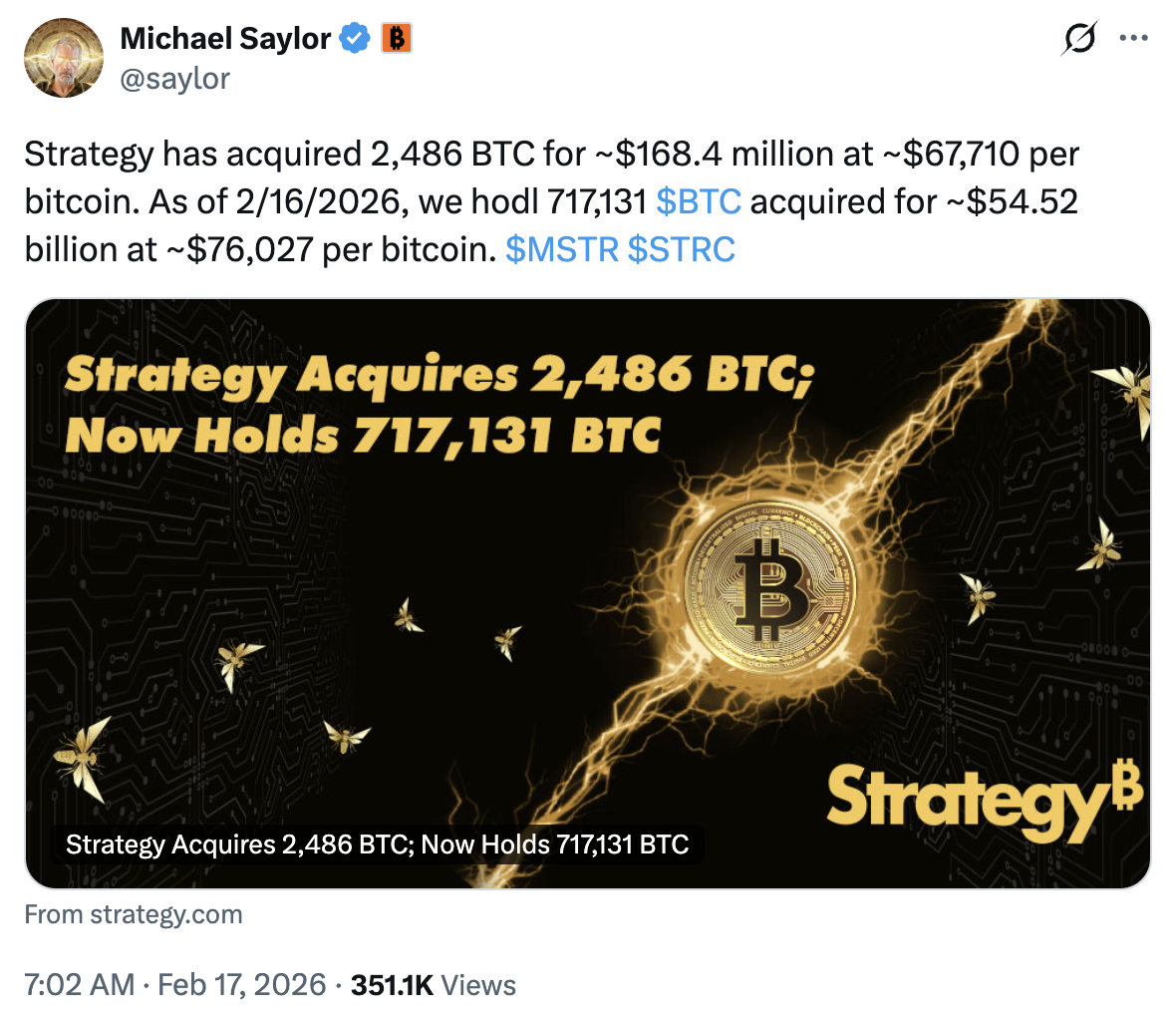 Strategy and Bitmine Expand BTC, ETH Holdings Amid Market Slump