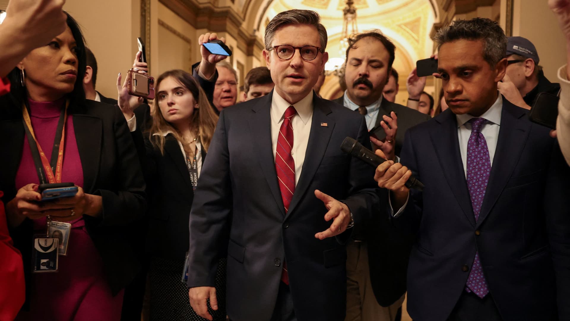 GOP anxiety over Trump tariffs tests House Speaker Johnson in upcoming vote