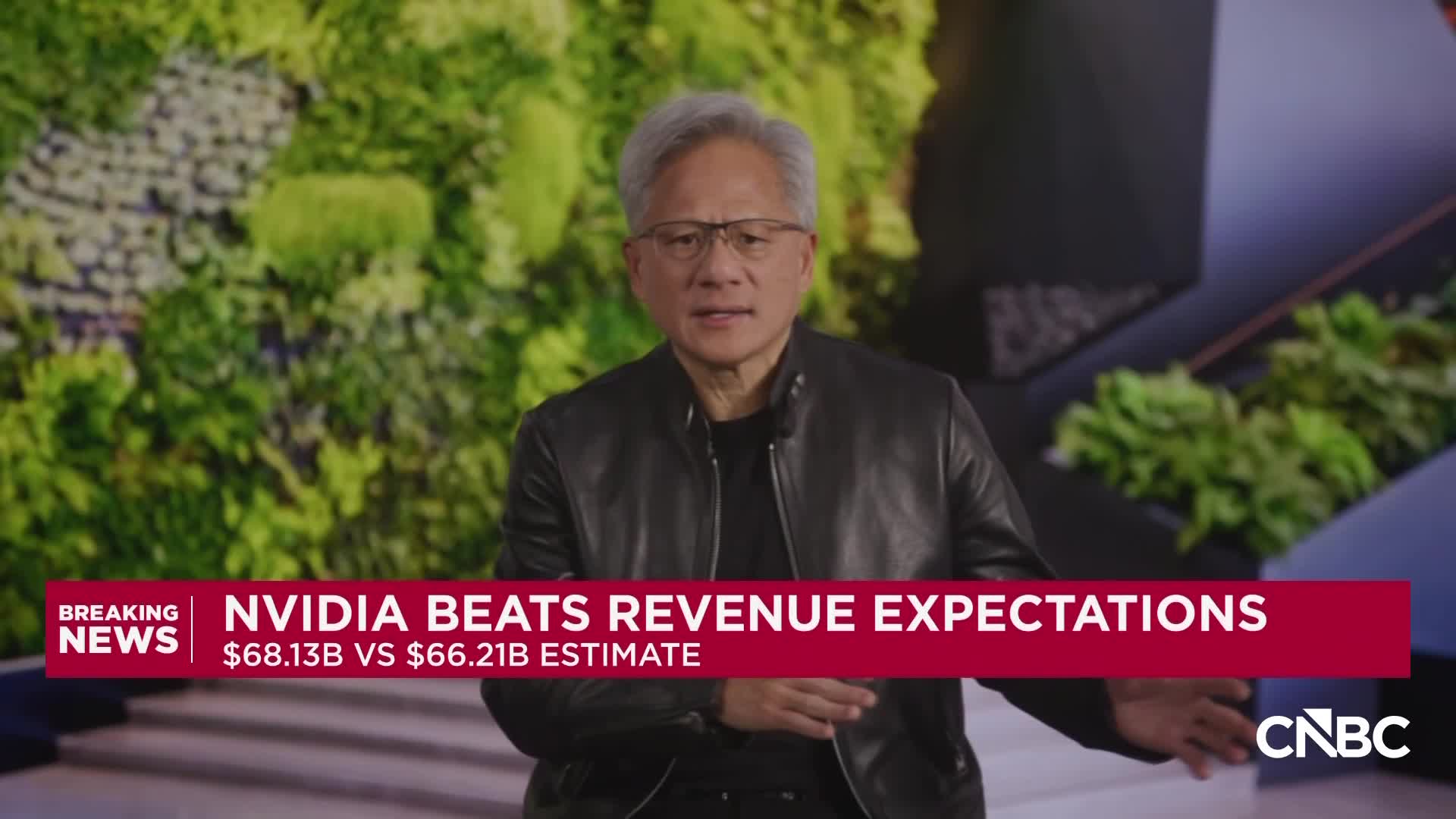 Watch CNBC's full interview with Nvidia CEO Jensen Huang after earnings and guidance beat