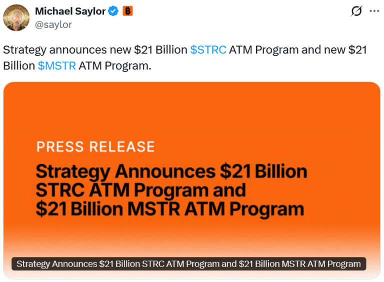 Strategy Unveils New $44B Plan to Fund Bitcoin Purchases
