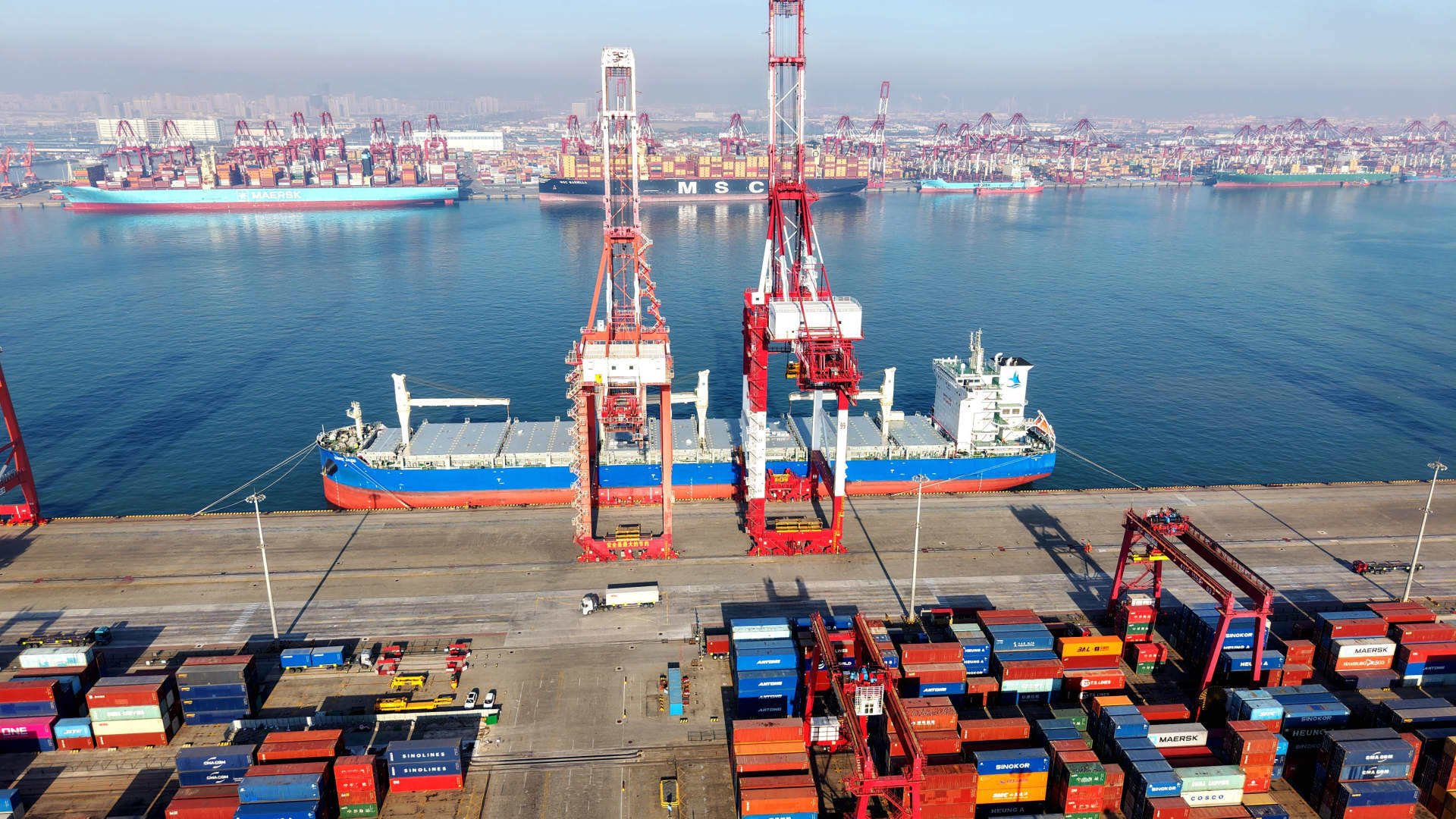 China exports sharply beat expectations in the first two months as trade surplus surges to highest on record