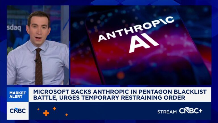 Microsoft backs Anthropic in Pentagon blacklist battle, urges temporary restraining order