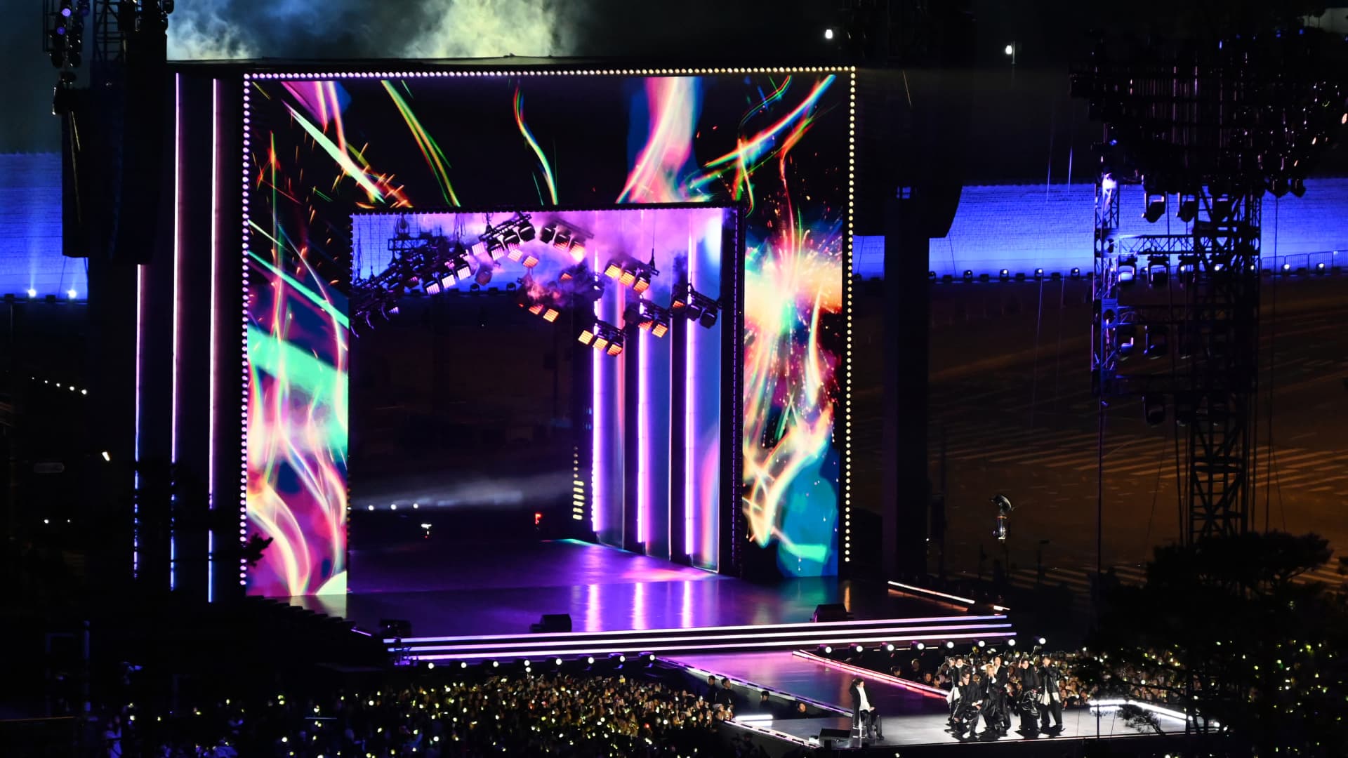 BTS comeback draws a smaller crowd than hoped, hitting parent company Hybe's shares
