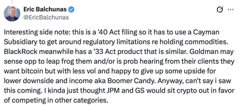 Goldman Sachs, Banks, Ethereum, Gold, Solana, MicroStrategy