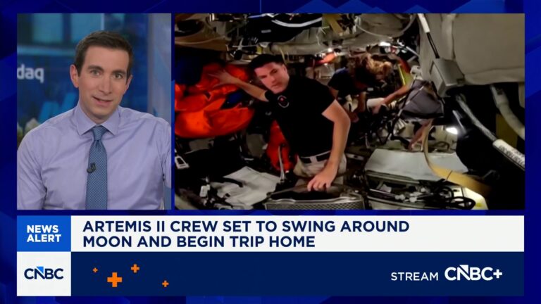 Artemis II crew set to swing around moon and begin trip home