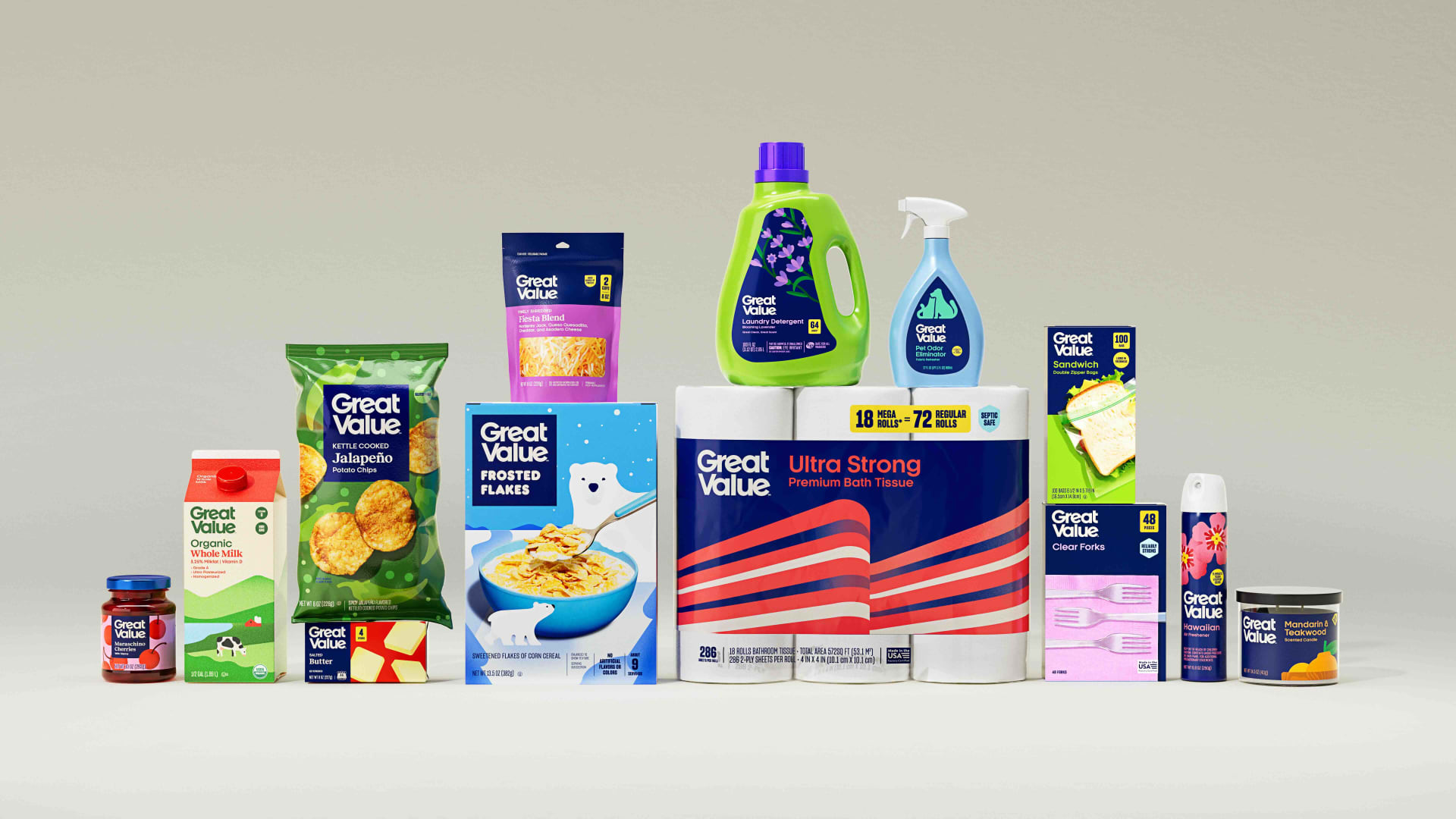 Walmart is refreshing the look of Great Value, its largest private label brand