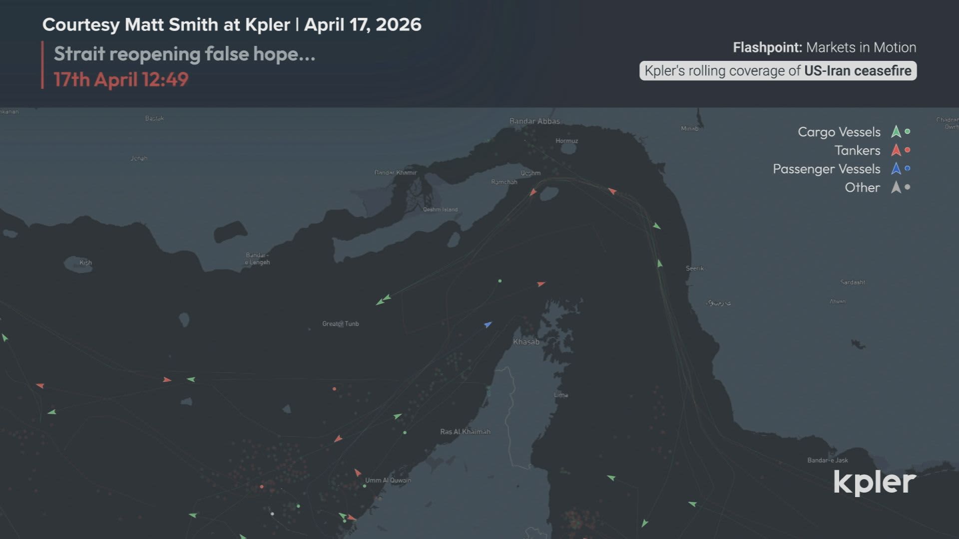 Watch tanker and cargo ships fail to transit Strait of Hormuz after Iran declares it open