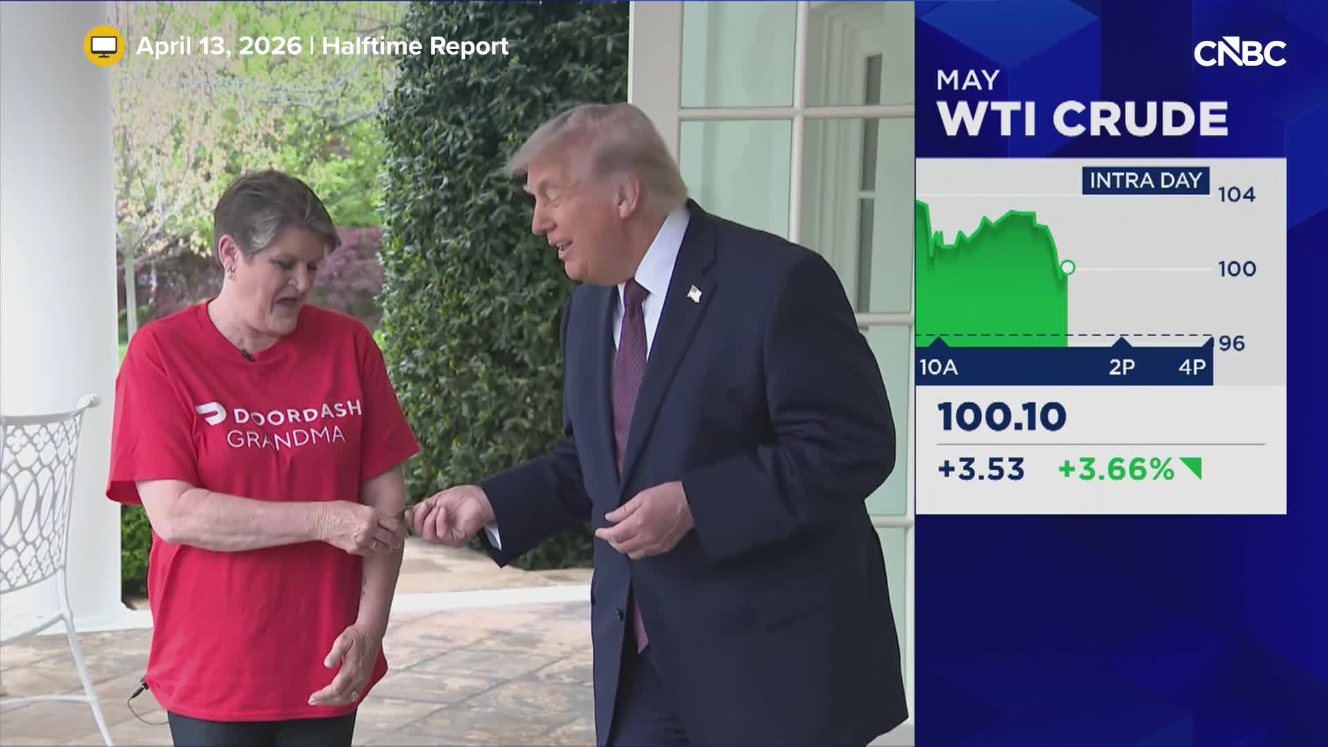 Watch: Trump gives tip to DoorDash 'grandma'