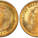 1904 Lewis and Clark Exposition commemorative gold dollar showing portrait busts of the two explorers on obverse and reverse