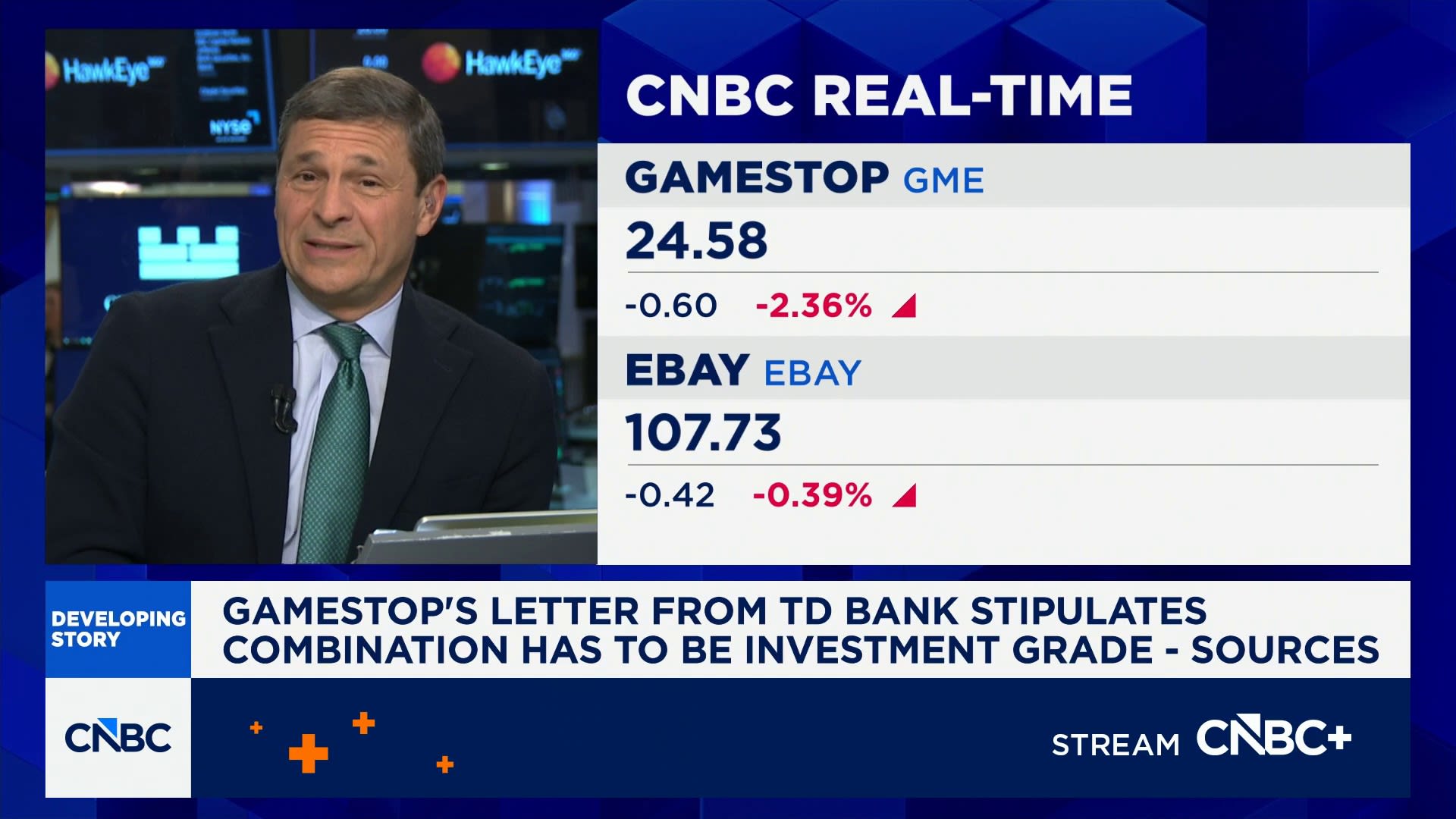 GameStop's letter from TD Bank stipulates combination has to be investment grade, sources say