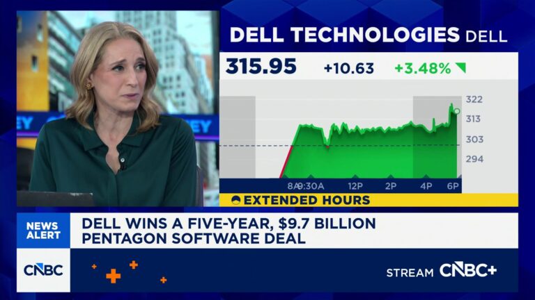 Dell shares notch record close after company wins five-year Pentagon software deal