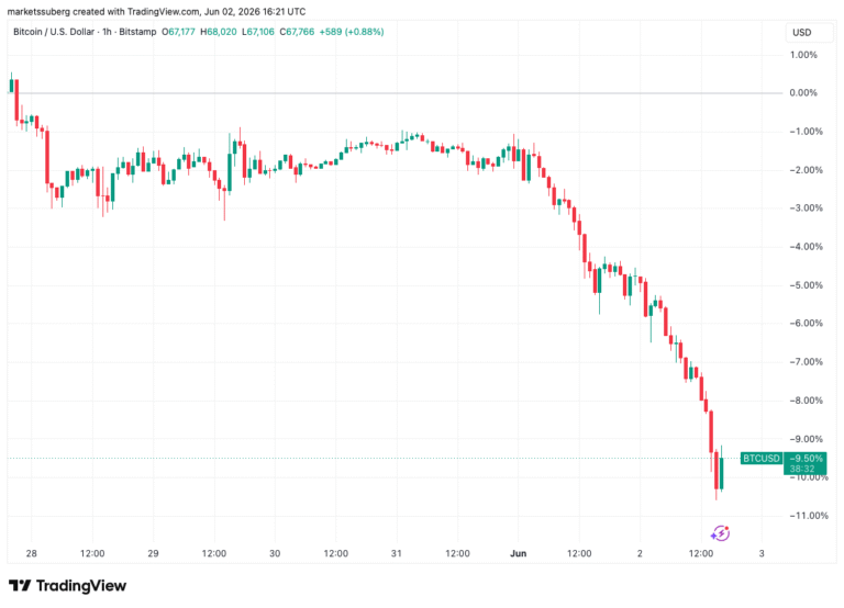 Bitcoin Keeps Selling Off as BTC Price Dives Below $67,000