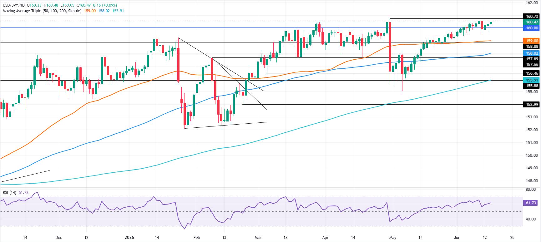 USD/JPY Price Forecast: Holds above 160.00 as RSI backs rally | FXStreet