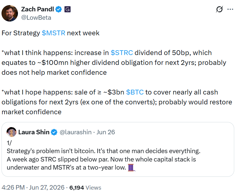 Grayscale's Pandl Says Strategy's $3B Bitcoin Sale Could Restore Confidence