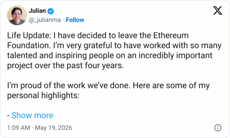 Ethereum Foundation Sees 2 More High-Profile Departures