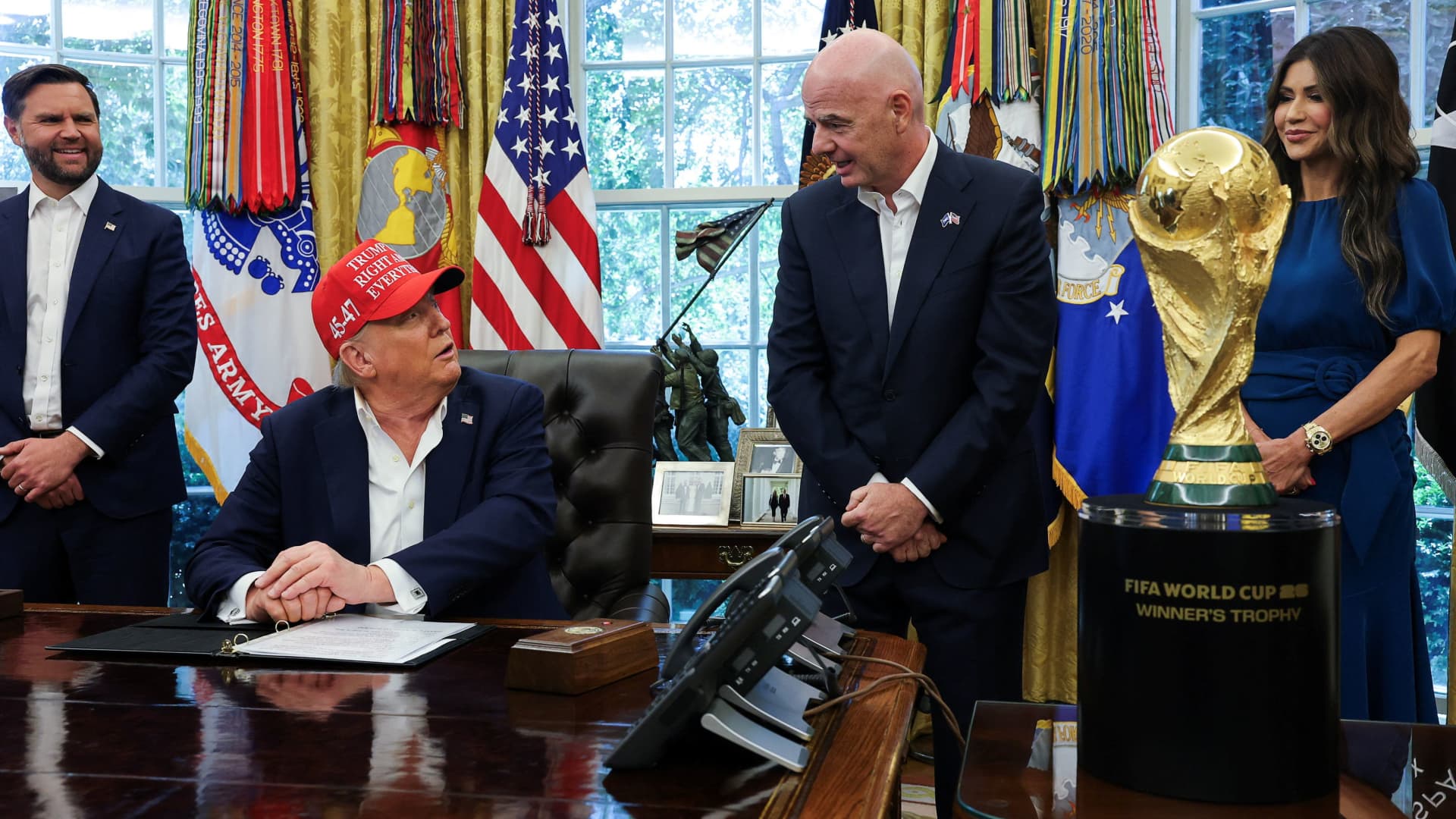 Trump got $15,000 in FIFA tickets from Gianni Infantino. Next up: Presenting the World Cup trophy