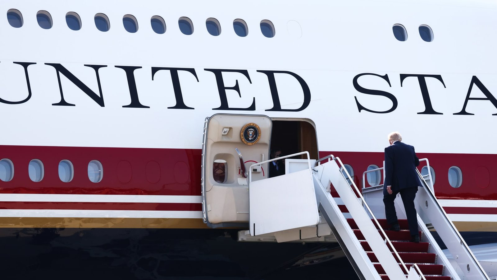 Retrofitted Qatari jet takes flight as Air Force One for Trump's trip to North Dakota
