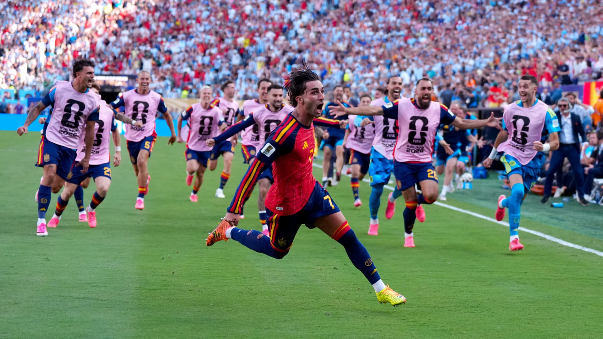 Spain wins the World Cup by beating Argentina 1-0 on Ferran Torres' goal in extra time