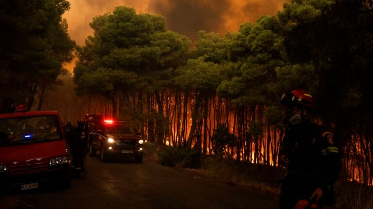 Wildfires rage in Greece as firefighters continue battle in France and Spain