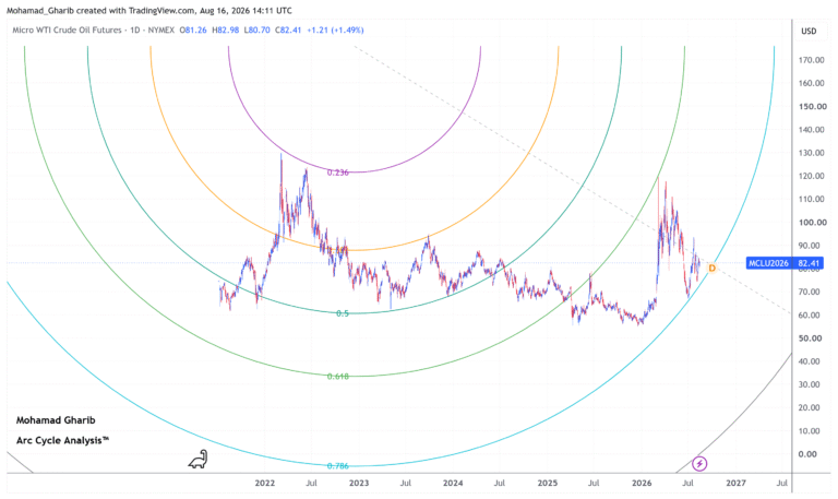 MCL1! price outlook: Micro WTI Crude Oil Futures holds above 0.786 support arc. Potential rebound toward $93