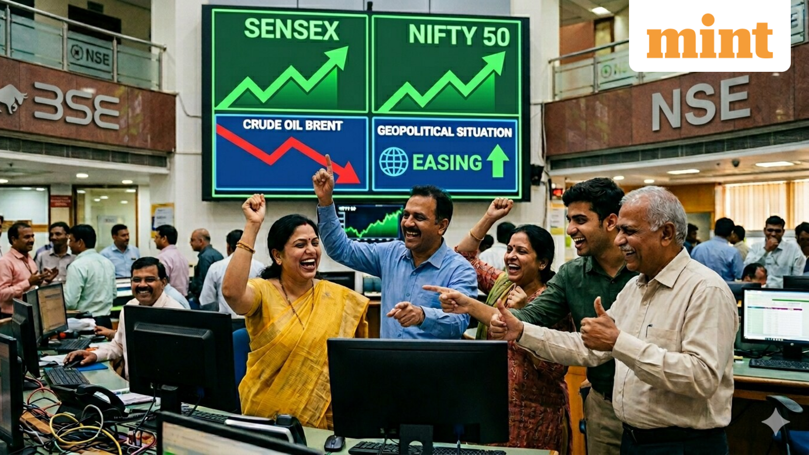 Sensex jumps over 500 points, Nifty 50 ends above 24,750; investors earn  ₹4 lakh crore in a day