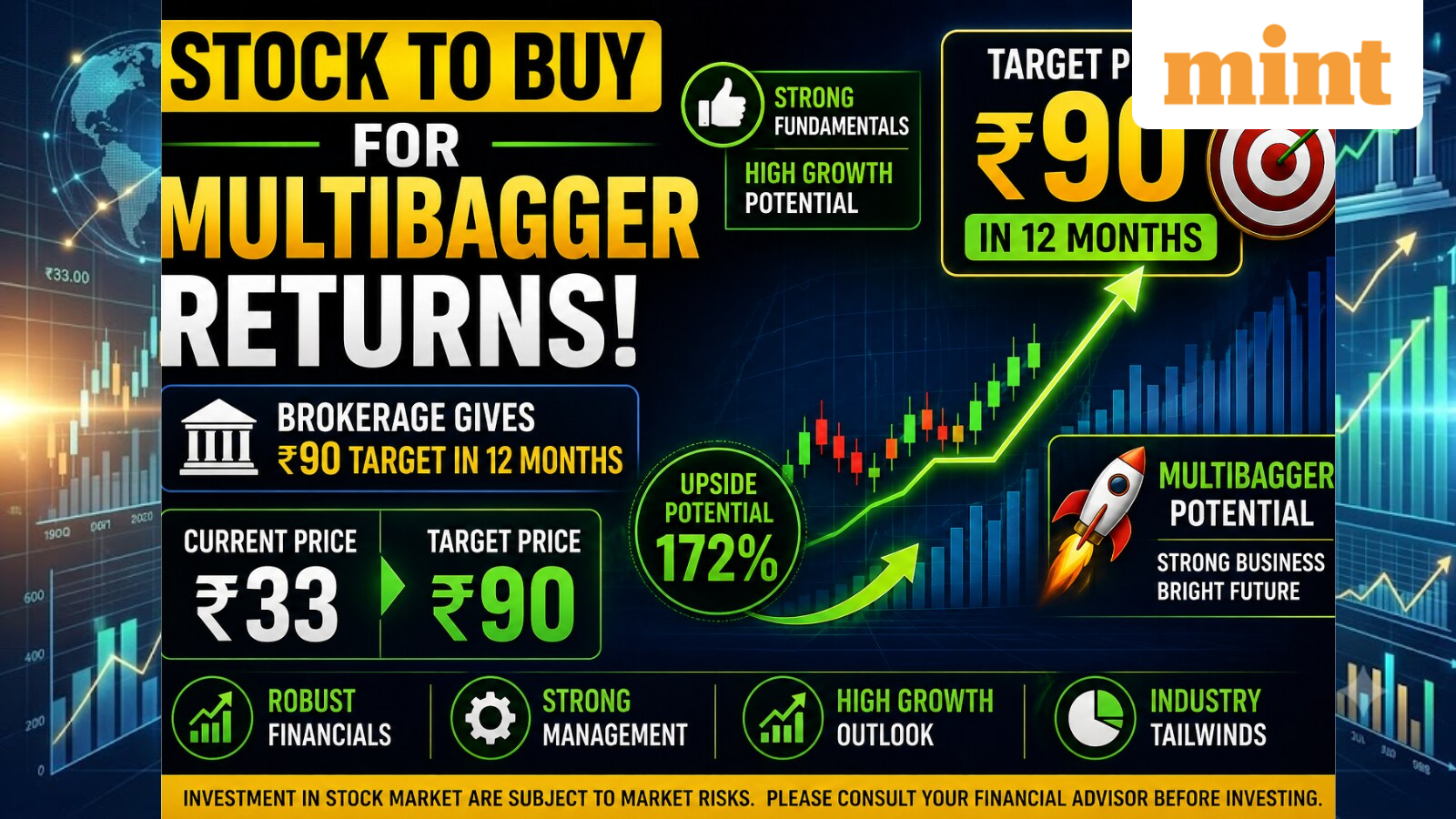 Stock to buy for multibagger returns | Brokerage gives  ₹90 target in 12 months for  ₹33 stock