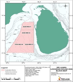 Sri Lanka offers four offshore exploration blocks in new licensing round
