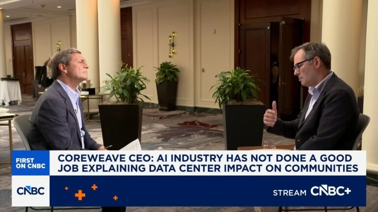 CoreWeave CEO: AI industry has not done a good job explaining data center impact on communities