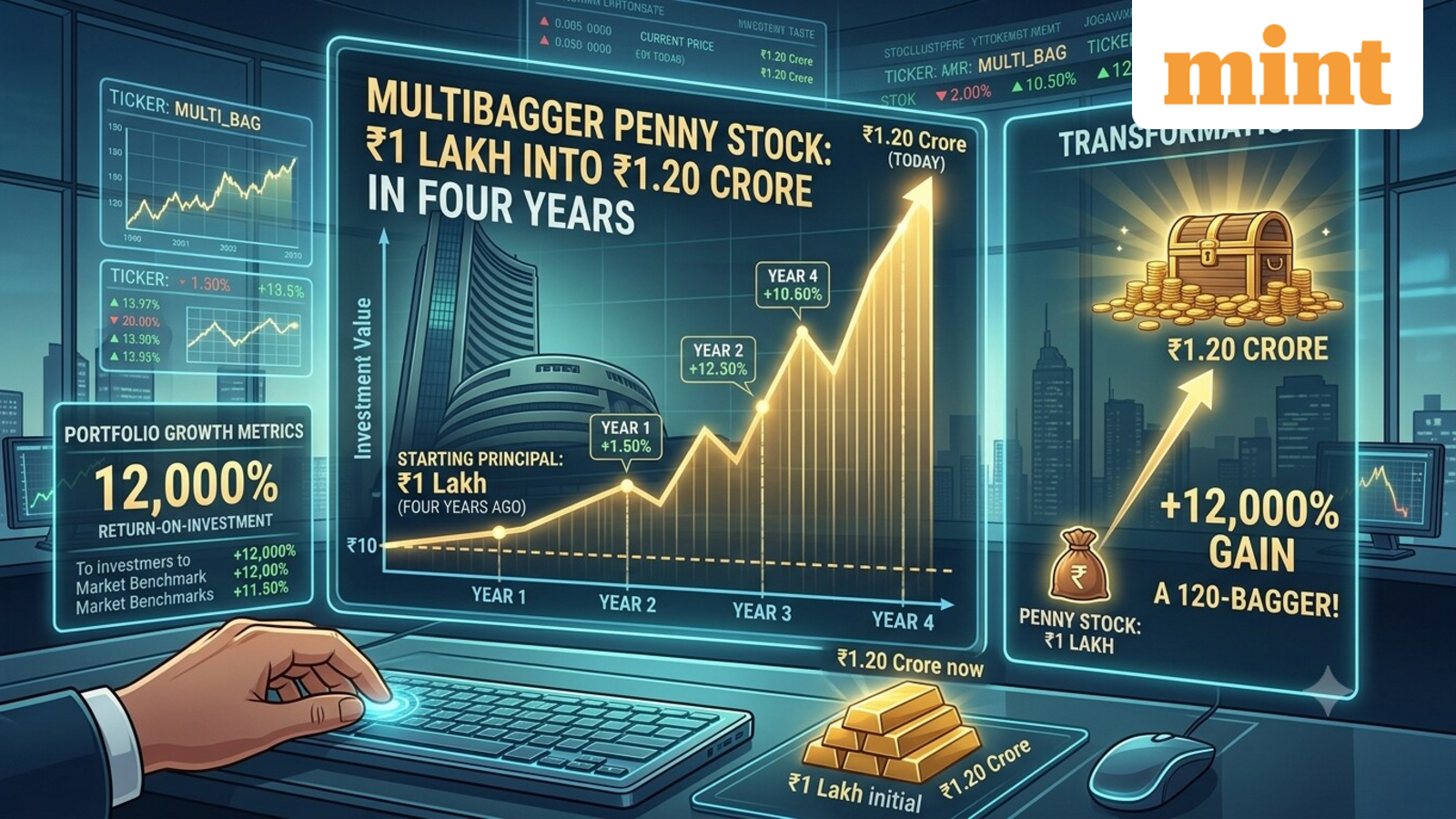 ₹2.33 to  ₹279.70: Multibagger penny stock turns  ₹1 lakh into  ₹1.20 crore in four years