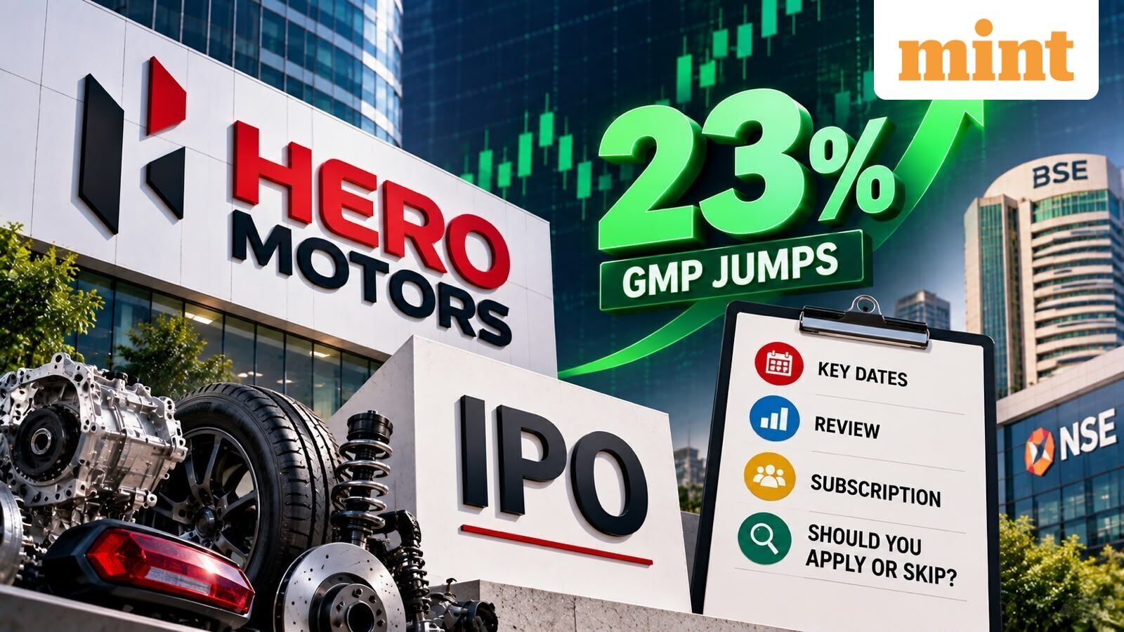 Hero Motors IPO GMP jumps 23% on Day 1; check key dates, review, subscription. Should you apply or skip?