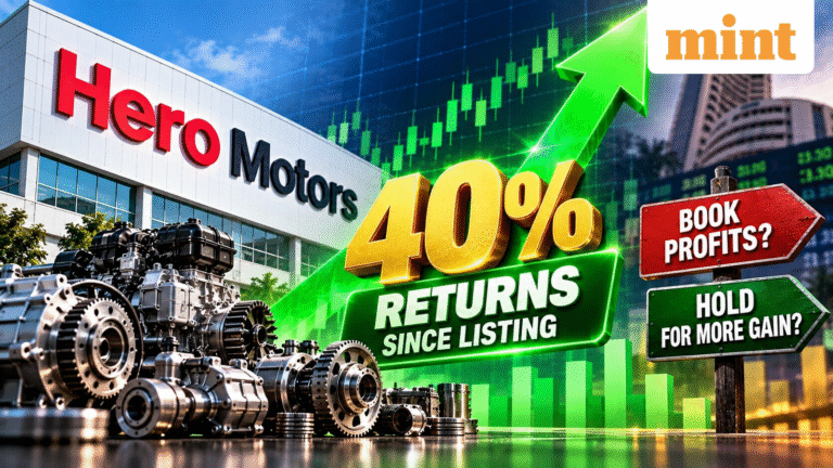 Hero Motors share price gives 40% returns since listing | Is it time to book profits or hold for more gain?
