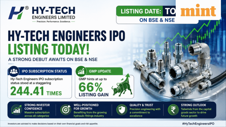 Hy-Tech Engineers IPO listing date today. GMP hints at up to 66% listing gain