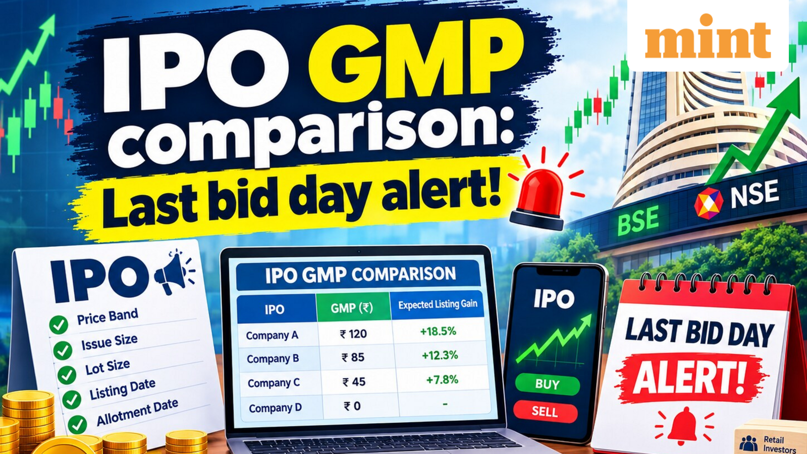 IPO GMP comparison: Last day alert! LCC Projects vs Karamtara Engineering vs Steamhouse India