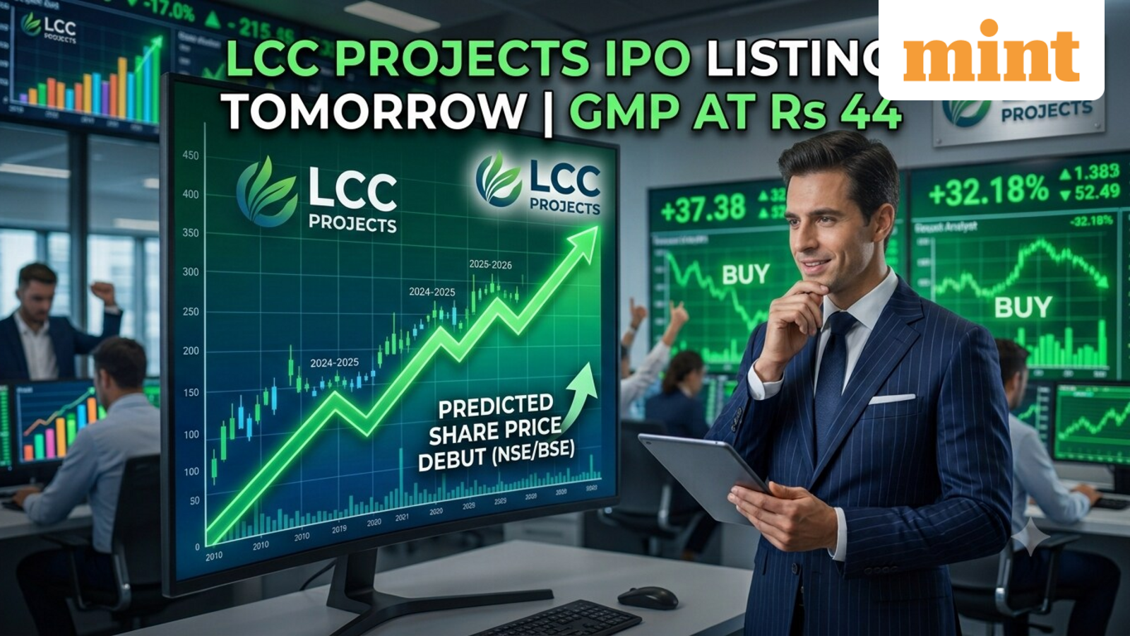 LCC Projects IPO listing tomorrow: GMP at  ₹44; Share price prediction ahead of NSE, BSE debut
