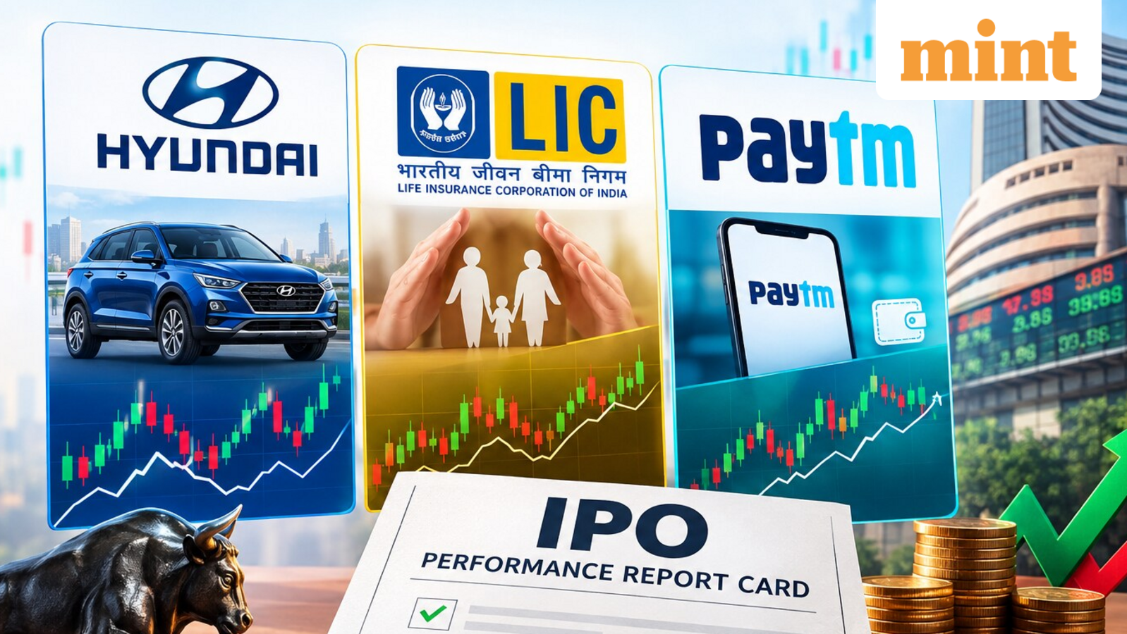 Top 3 IPOs Performance Report Card: Ahead of NSE, know how Hyundai, LIC, Paytm fared on exchange debut day; data details