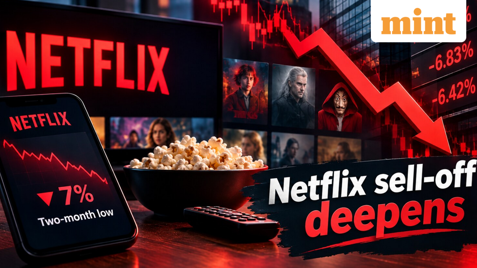 Netflix sell-off deepens as stock drops another 7% to hit two-month low. What is spooking investors?