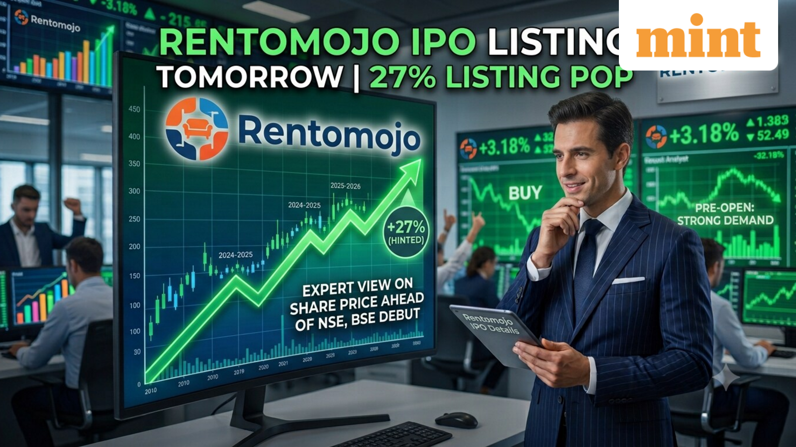 Rentomojo IPO listing tomorrow: GMP hints 27% listing pop | Expert view on share price ahead of NSE, BSE debut