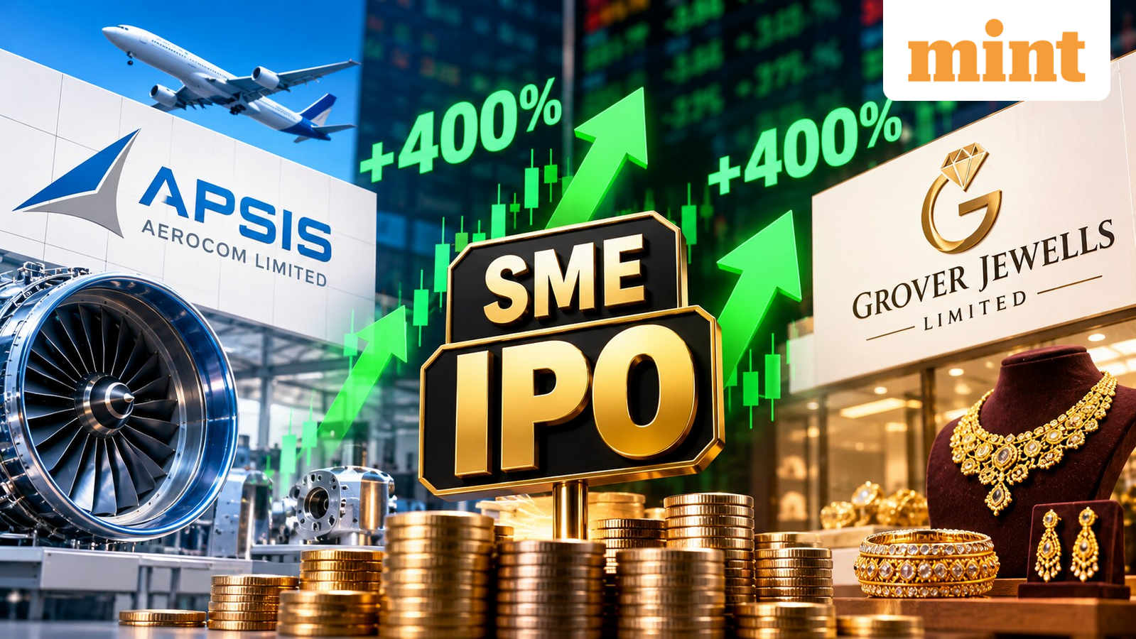 SME IPO multibaggers: 400% returns in 8 months - Apsis Aerocom, Grover Jewells soar post listing | What’s driving surge?