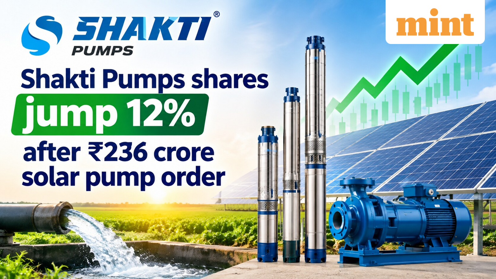 Shakti Pumps share price jumps 12% on  ₹236 crore solar pump order