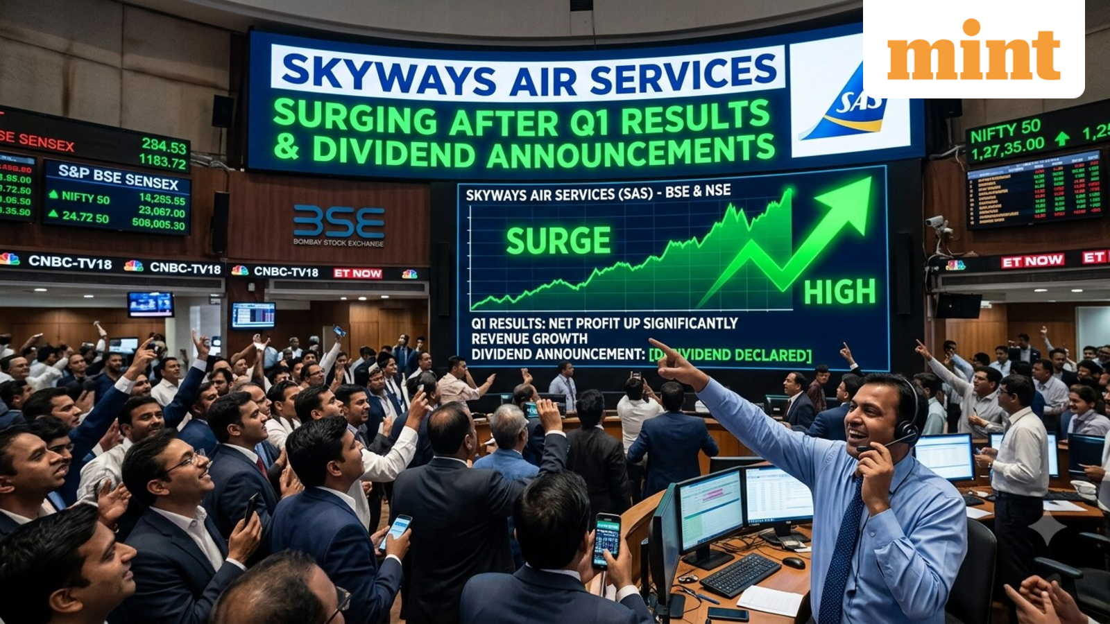 Skyways Air Services share price surges 15% after Q1 results, dividend announcements | All details here