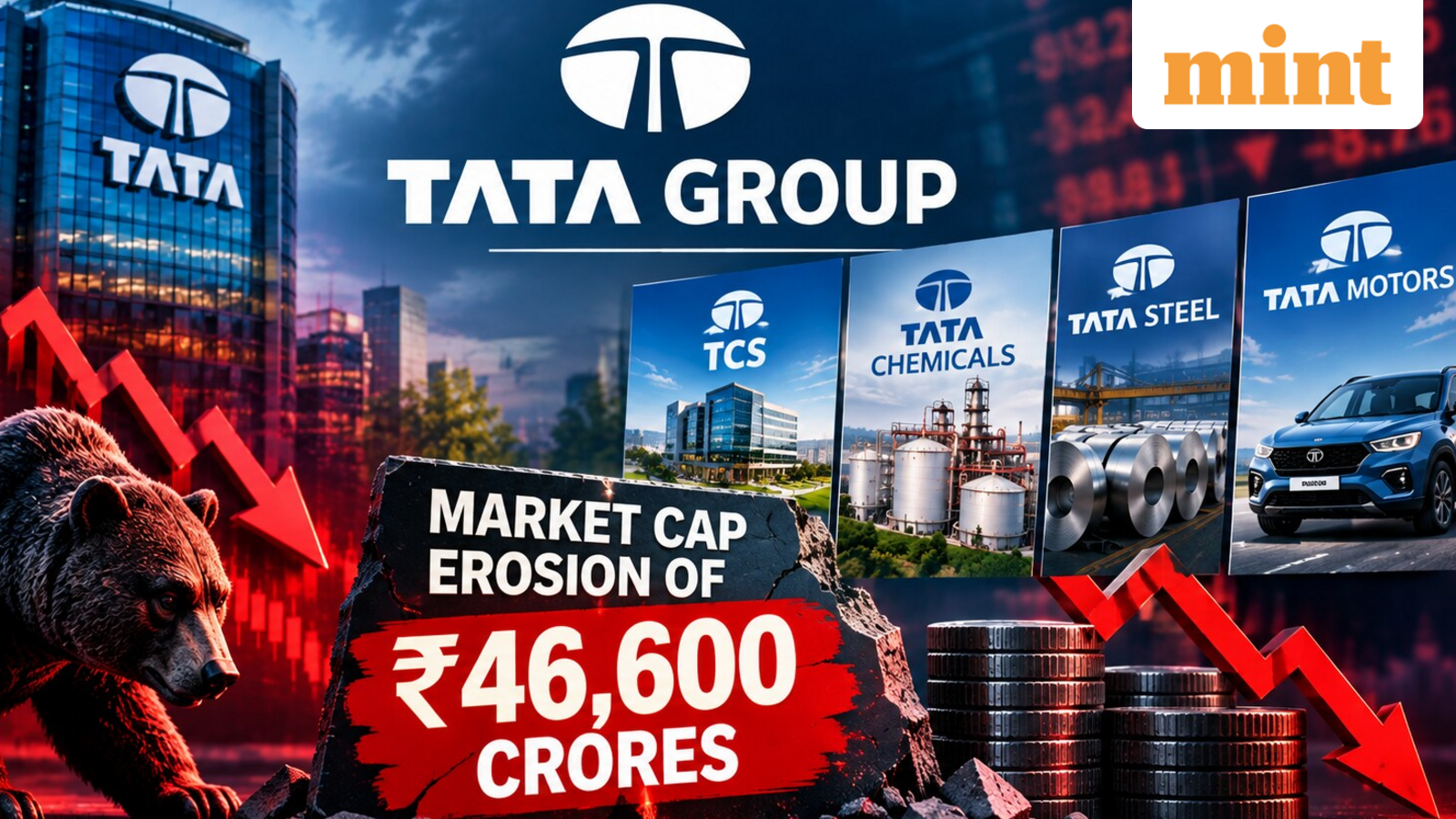 TCS, Tata Chemicals, Tata Steel to Tata Motors PV — Tata Group stock lost 46,600 crores in a single day